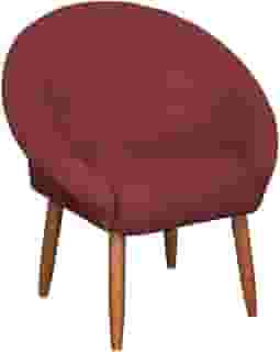 Poltrona Cadeira para Recepção sala de estar Sala de Leitura resistente reforçada tecido veludo pés madeira MOBLAN decor (1, Vermelho)