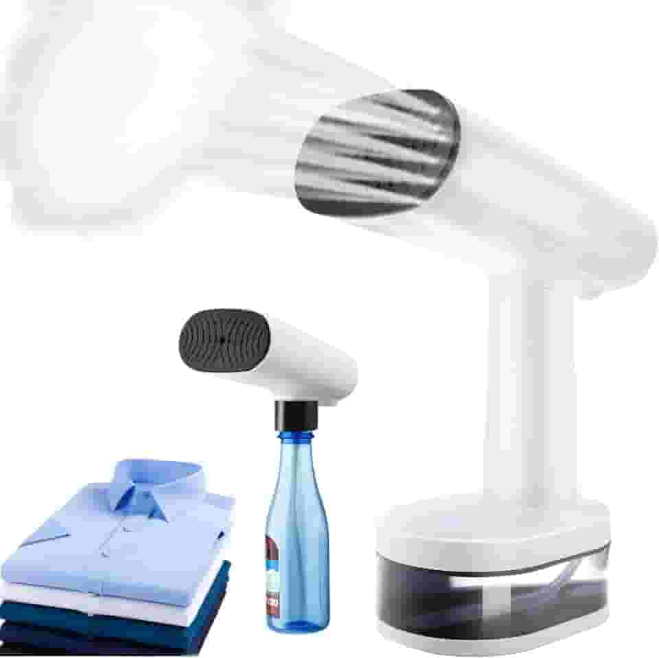 Vaporizador de roupas portáteis, Com adaptador para garrafa externa, Ajuste de três velocidades, Visor LED, Tanque de água de 370 ml, Com escova, Adequado para todos os tecidos de roupas (127 V)
