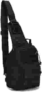 DTKJ Bolsa de ombro tática, mochila de caminhada, caminhada, escalada, acampamento, caça, pesca, mochila, Preto, 5l