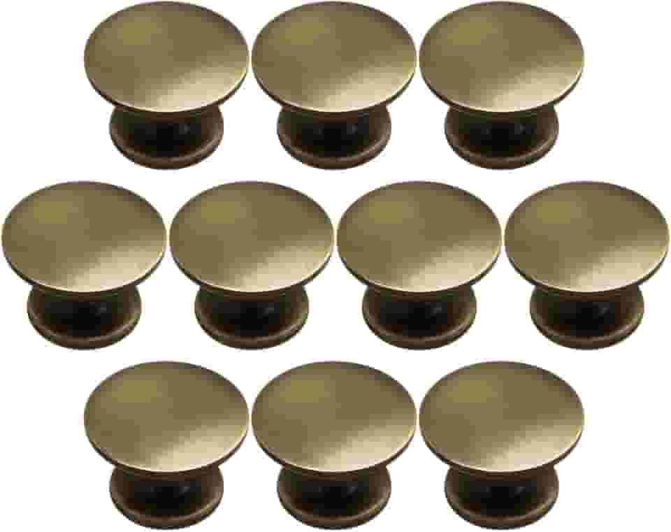 Kit 10 Puxadores Ponto Redondo Para Móveis Gaveta Armário (Antique Escovado)