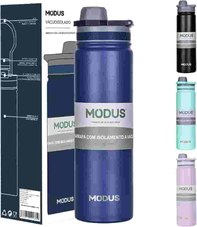 Garrafa Térmica - 750ml, Parede Dupla de Isolamento 24horas Gelado, Tampa Rosca De Segurança, Anti Vazamento, BPA Free (Azul)