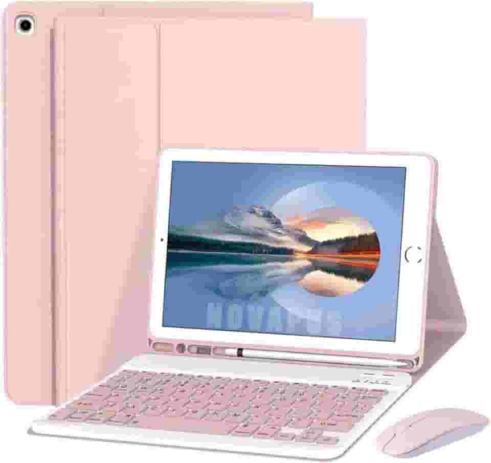 Capa Para Tablet, Capa + Mouse e Teclado Magnético Bluetooth Destacável Para Samsung S6 Lite 10.4 Pol (Rosa, Teclado comum)