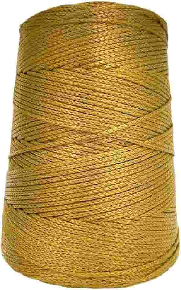 Fio nautico 500g 3mm 500m cores Linha Rabo rato bolsa corda cordão polipropileno croche trico cone (Mostarda)