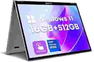 CHUWI Notebook MiniBook X 2 em 1 com tela sensível ao toque, SSD LPDDR5 de 16 GB de 512 GB, Intel N150 (até 3,6 GHz), laptop conversível Windows 11 de 10,5 polegadas, SSD expansível de 2 TB, FHD IPS