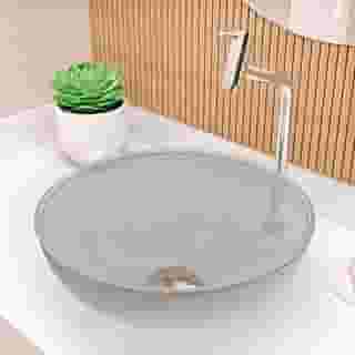 Cuba Pia de Apoio Sobrepor Vidro Redonda 29cm Banheiro Lavabo Beltempo BT-4030 (Transparente)