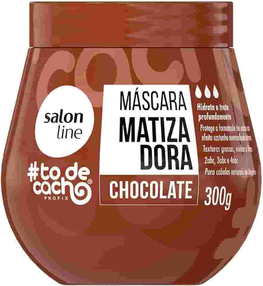 Salon Line, Máscara Matizadora, #TodeCacho, Chocolate, Vegano - Para Cabelos Ondulados, Cacheados e Crespos, 300 g