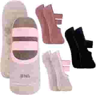 Kit 03 Pares de Meia Sapatilha Antiderrapante Pilates Trifil Com Dupla Faixa Tensora e Sustentação