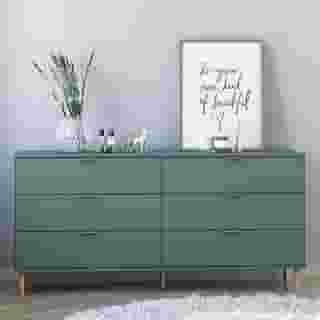 Cômoda Ditália 6 Gavetas Dm-243 Verde Oliva