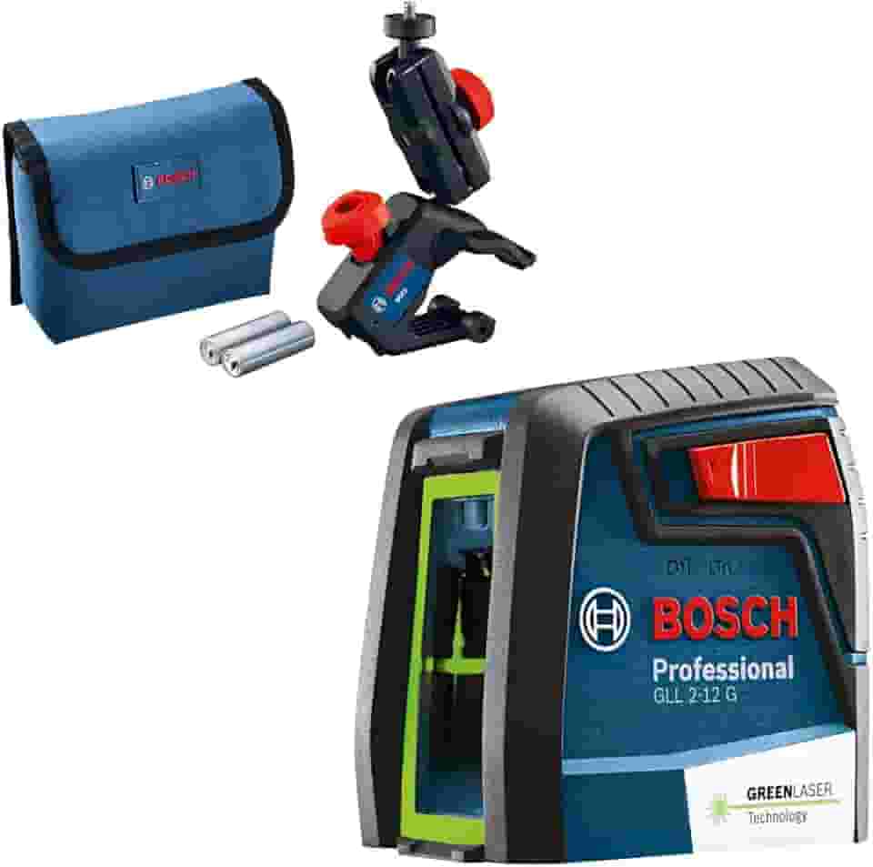 Bosch Nível Laser verde GLL 2-12 G alcance 12m com suporte e bolsa de proteção