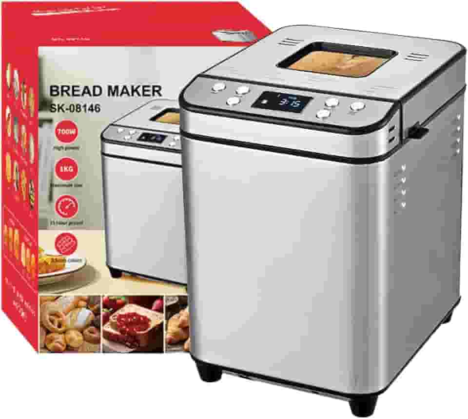 Máquina de Pão Caseiro Automática Elétrica com Timer Programável para Uso Doméstico (110v)