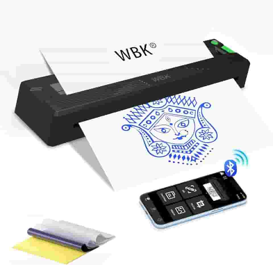 Impressora de estêncil de tatuagem, compatível com telefone/PC, para iniciantes e artistas de tatuagem, portátil, sem fio, Bluetooth, térmica, sem tinta (sem papel)