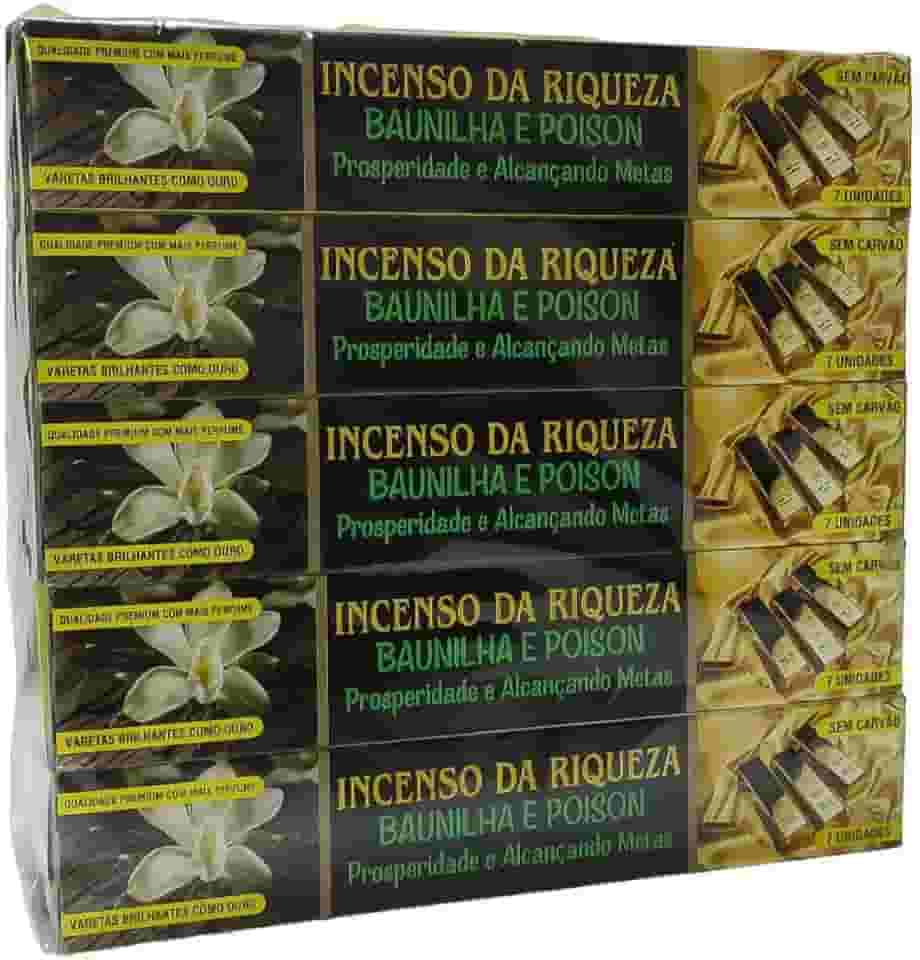 Incenso da Riqueza Baunilha e Poison - Prosperidade e Acançando Metas 3cxs.7v