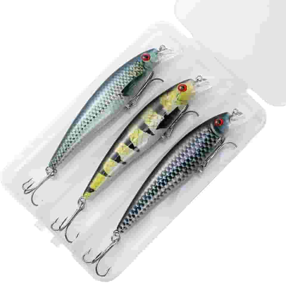 Kit 3 Iscas Artificiais Minnow Meia Água Para Tucunaré Traíra Dourado Robalo Black Bass