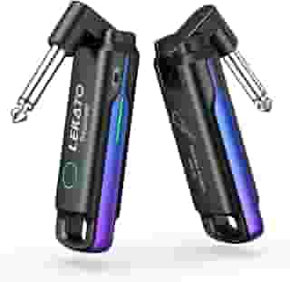 LEKATO Sistema de guitarra sem fio UHF sem fio transmissor receptor de áudio recarregável sem fio transmissor e receptor de guitarra com 70 canais sem fio para guitarra baixo instrumentos elétricos