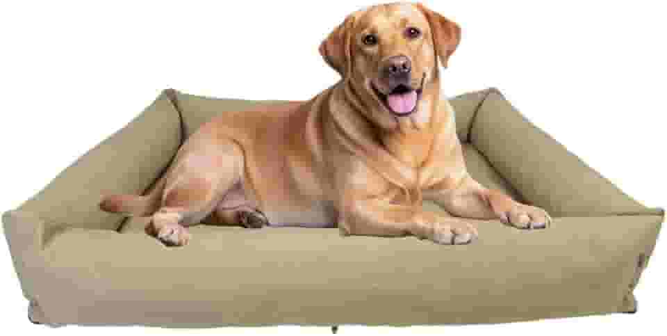 Cama Para Cachorro Grande 100x87 Cm - ESCOLHA A COR - 100% Lavável e Resistente - Pet Querido (BEGE ECOTEC IMPERMEÁVEL)