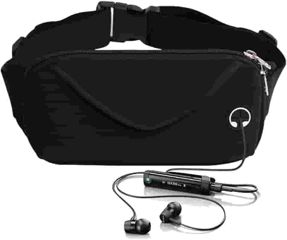 Pochete Corrida Celular Exercicios Academia Impermeavel Slim Pochete de cintura esportiva slim para corrida (Preta)