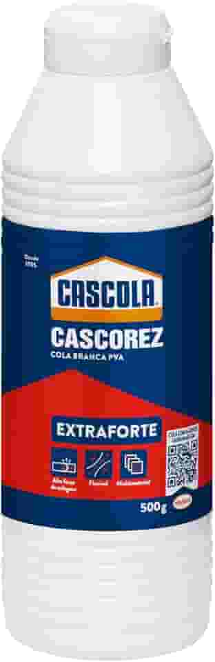 Cascola Cascorez Extra, Cola branca extra forte de fácil aplicação, Cola de PVA com secagem transparente, Cascorez Extra para colagens de alto desempenho, 1x500g