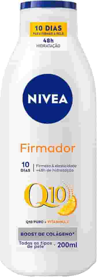 NIVEA Loção Hidratante Firmador Q10 + Vitamina C Todos os Tipos de Pele 200ml - Sua pele com mais firmeza e mais elasticidade em 10 dias, ainda hidratada e cheia de brilho, livre de flacidez