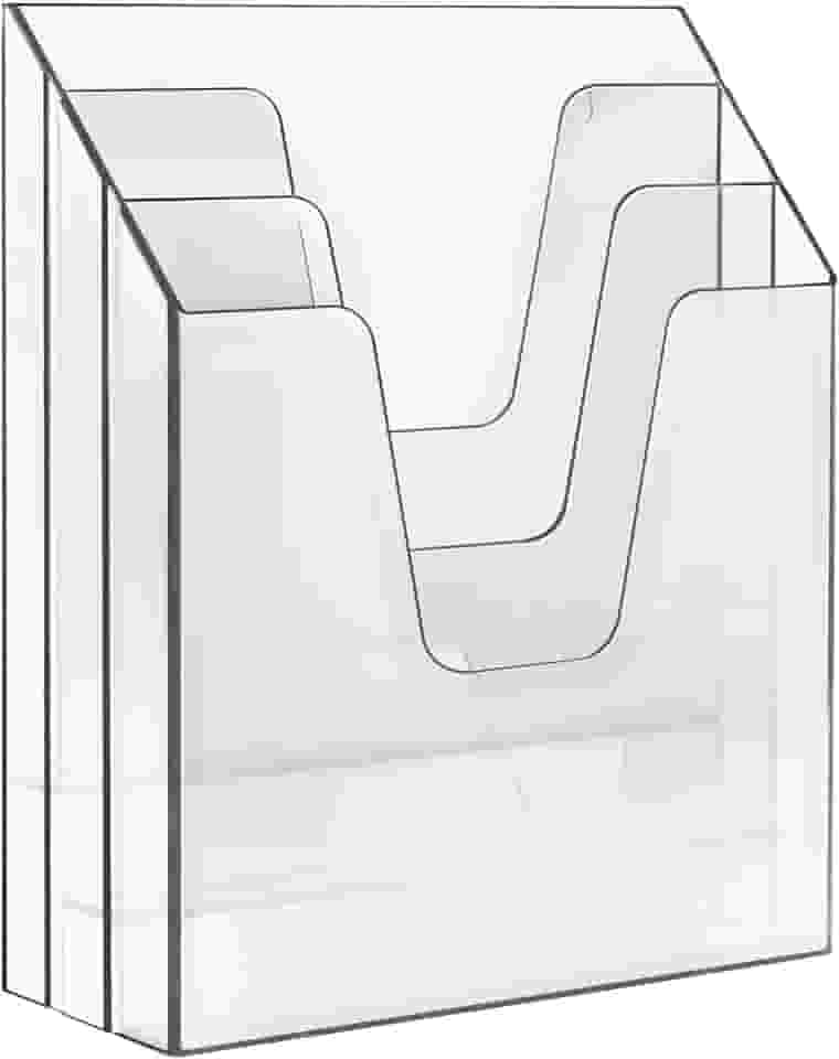 Acrimet Organizador de Documentos Vertical Triplo para Escritório, Cor Cristal, 864.1