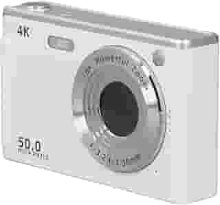 Câmera Com Zoom 16X, Câmera Digital 50MP 4K Com Foco Automático e Anti-vibração para Meninos e Meninas, Compacta Com Luz de Preenchimento, Tela LCD de 2,8 Polegadas, para