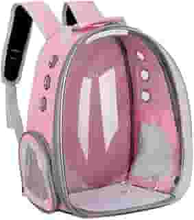 LUFFYLIVE Mochila transportadora para gatos, mochila para animais de estimação, mochila portátil e respirável para carregar animais de estimação, impermeável, transparente, espaço respirável para filhotes viajando, acampamento e caminhadas