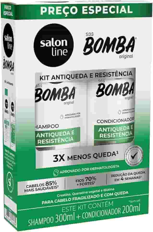 Kit Shampoo e Condicionador, Salon Line, S.O.S Bomba Antiqueda, Vegano - Para Todos os Tipos de Cabelos, 2 Unidades