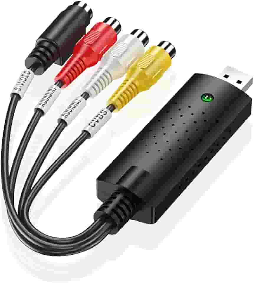 Conversor de VHS para Digital Cartão Captura Vídeo e Áudio USB 2 0 VCR TV Suporta Win 7 8 10