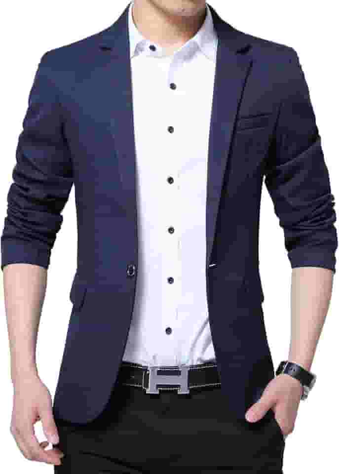 Blazer masculino slim fit com um botão casual
