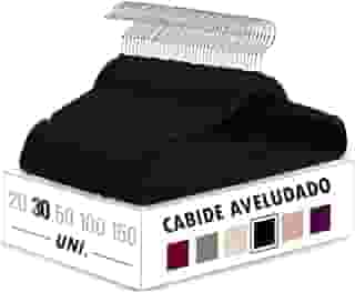 Kit 30 Cabides Veludo Slim Antideslizante Ultra Fino