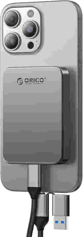 ORICO SSD magnético portátil de 512 GB, corpo de metal, gravação e armazenamento ProRes HDR 4K 120 fps, até 460 MB/s, cabo USB C e A 2 em 1, SSD externo compatível com iPhone 16 Pro Max, tablet,
