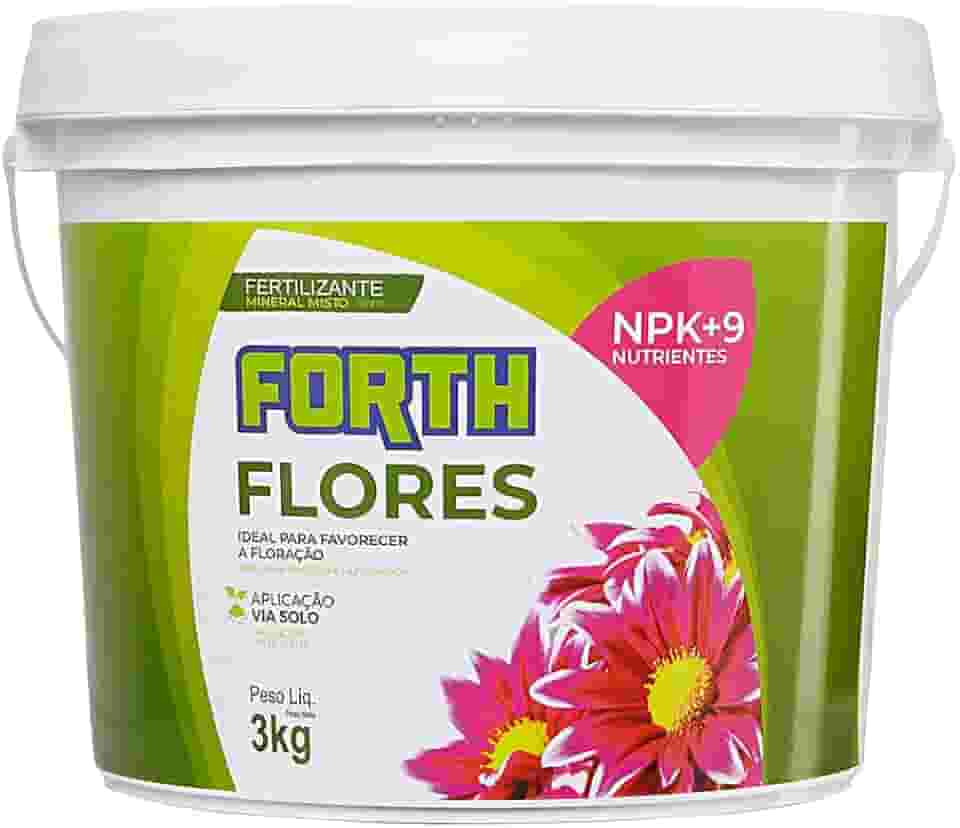Forth Flores, Adubo Floral, Floração, Fertilizante, Micronutrientes, NPK, Nutrição Balanceada, Balde, 3kg