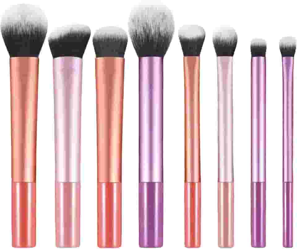 Kit de Pincéis de Maquiagem 8 Peças - Cerdas Sintéticas Macias - Completo para Todos os Tipos de Make