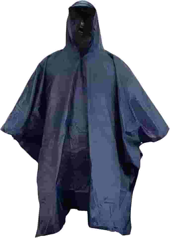 Capa de Chuva Poncho Albatroz Adulto Nylon Impermeável Azul Marinho (Compacta para Moto/Mochila)