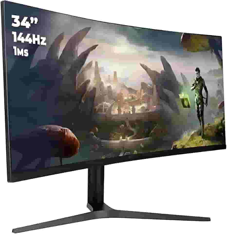 Monitor Gamer Curvo UltraWide 34" 165Hz 1ms Resolução WQHD, 2x Entradas HDMI e DisplayPort com Ajuste Inclinação e Suporte VESA 75x75 mm