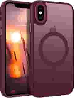GUAGUA Capa para iPhone X, capa para iPhone Xs, compatível com MagSafe iPhone X/XS, capas magnéticas, finas, translúcidas, foscas, sensíveis, antiarranhões, à prova de choque, capa protetora para