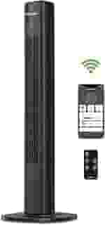 HOLMES Ventilador de torre conectado Smart WI-FI de 36 polegadas, ventilador Alexa, controle de voz, oscilação, painel de controle digital, controle remoto, 3 configurações de velocidade, 3 modos,
