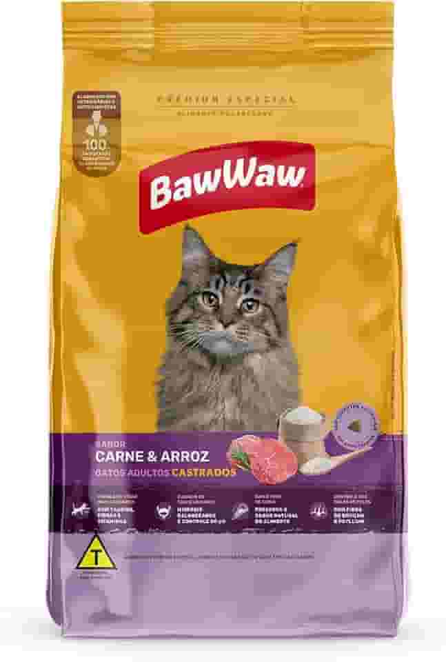 Ração Baw Waw para gatos castrados sabor Carne e Arroz - 900g