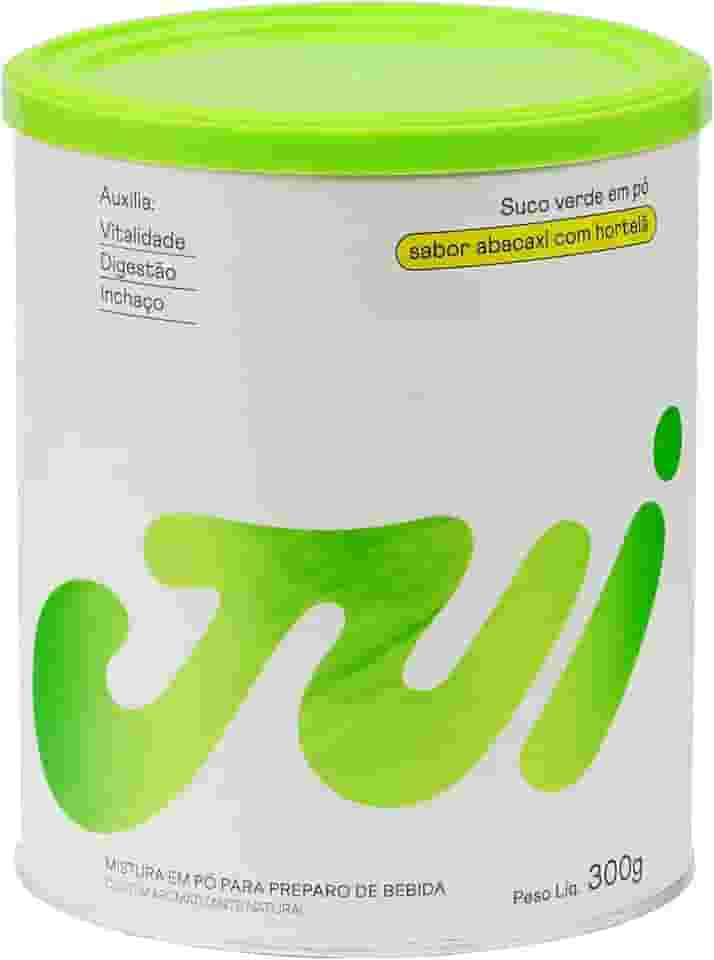 Jui Suco Verde em Pó Sabor Abacaxi com Hortelã 30 Doses, Vegano, 100% Natural, Sem Açúcar, Sem Glúten, Sem Lactose, Para Inchaço, Digestão e Vitalidade
