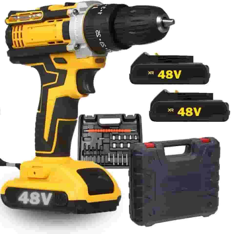 PARAFUSADEIRA FURADEIRA 12V, 21V e 48V COM 2 BATERIAS, MALETA E KIT COMPLETO DE ACESSÓRIOS | APOLLO'S STORE (12v (Uma Bateria))