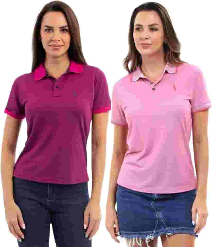 Kit 2 Camisa Polo Feminina em Piquet com Viscose Dry John Pull