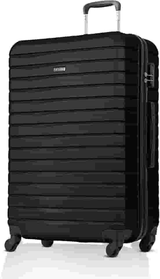 Mala de Viagem Grande 32kg Sestini Deluxe, Padrão ANAC, Cadeado 3 Dígitos, Rodas 360° Silenciosas, ABS Rígido Resistente (Preto)