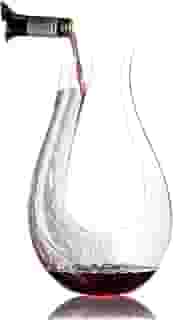 Decanter de Vinho 1,2L em Vidro Lapidado de Luxo, Decantador de Vinho, Cristal em U, Aerador de Vinho, Decanter para Whisky