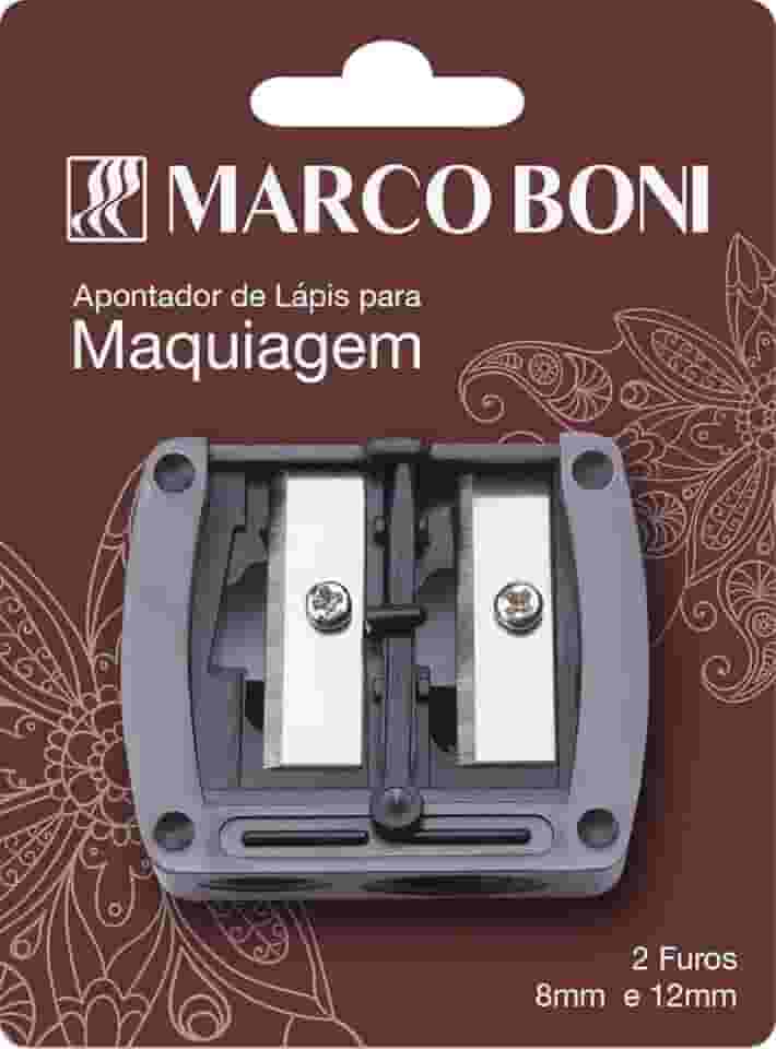 Marco Boni Apontador De Lápis Para Maquiagem 2 Furos 8411B Preto 1 Unidade
