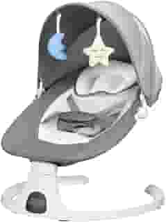 Cadeira de Balanço Automática Musical Bluetooth para Bebê até 18kg Cinza Multmaxx