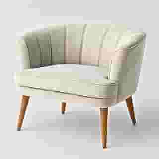 Poltrona Cadeira Decorativa para Sala de Espera Recepção Resistente Ergônomica MOBLAN decor (Bege)