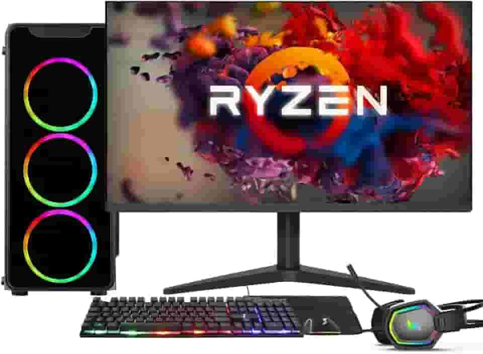 PC Gamer Completo AMD Ryzen 5 5600G, Gráficos Radeon VEGA 7, 16GB DDR4, SSD 512GB, Fonte 500W, Monitor 24" 75Hz, 3green Force - 3F-018
