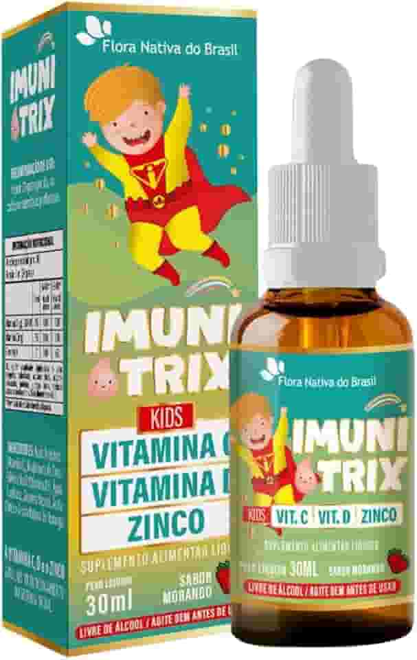 FLORA NATIVA, IMUNITRIX (Vit. C +D+Zinco) 30ml Sabor Morango KIDS