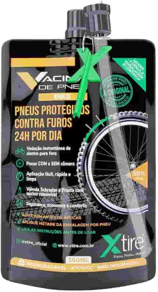 Vacina de Pneu Bike Xtire Selante de Pneu Para Bicicletas Mtb Passeio 350ml Aplicação para 2 Pneus