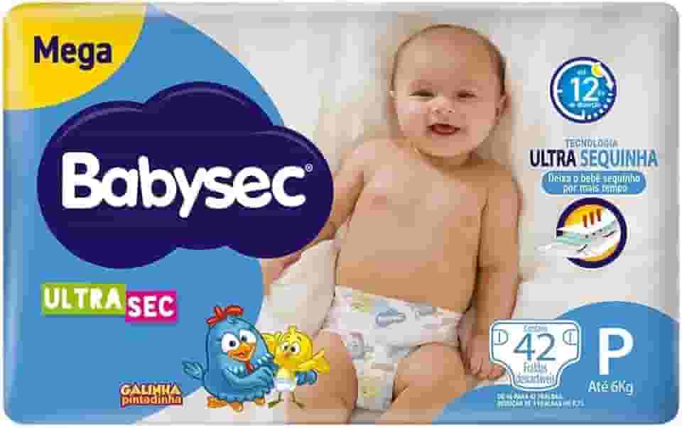 Fraldas Babysec Ultrasec Galinha Pintadinha, P, 42 Unidades