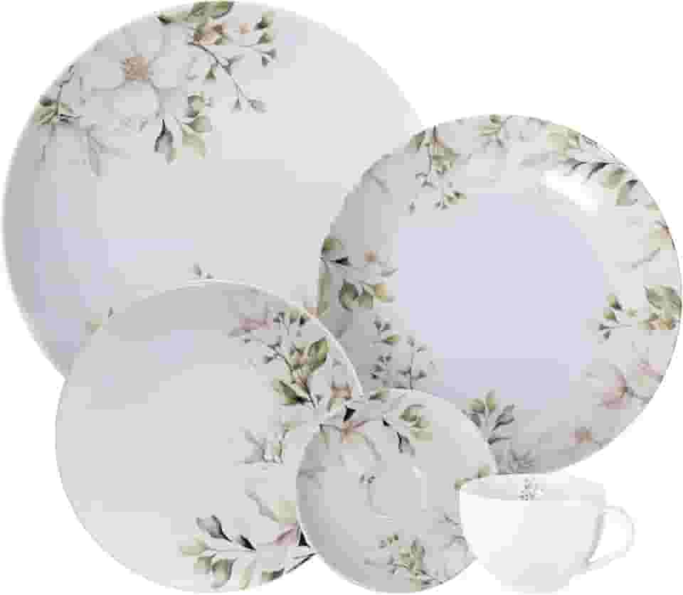Aparelho de Jantar Tramontina Magnólia em Porcelana Decorada 20 Peças
